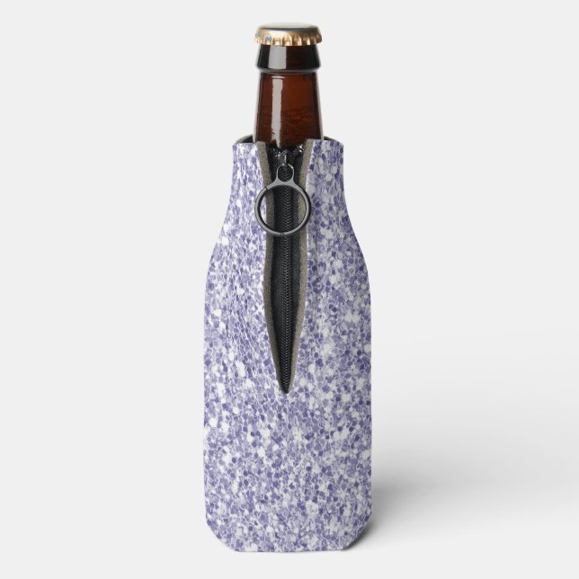 Glam Lavender Lilac Purple Glitter   Bottle Cooler (Bottle Back)