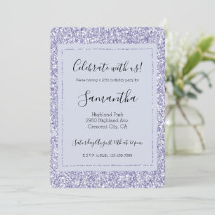 Glam Lavender Lilac Purple Glitter          Invitation
