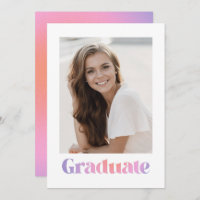 Glam Lavender Pink Gradient Photo Graduation Party