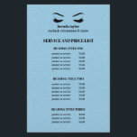 Glam LEATHER BLUE EYELASH SALON SERVICE LIST Flyer<br><div class="desc">Eyelash Extensions price list a perfect way to show your services and and pricing. Includes four customisable headings and body text fields, and space for your business contact information along the bottom. To adjust layout, enter your text and then use the Customise function to change positioning and font sizes.are perfect...</div>