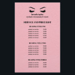Glam LEATHER pink  EYELASH SALON SERVICE LIST Flyer<br><div class="desc">Eyelash Extensions price list a perfect way to show your services and and pricing. Includes four customisable headings and body text fields, and space for your business contact information along the bottom. To adjust layout, enter your text and then use the Customise function to change positioning and font sizes.are perfect...</div>