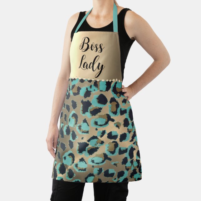 "Glam Leopard Boss Lady  Apron (Insitu)