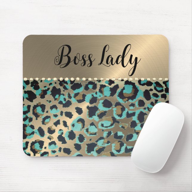 "Glam Leopard Boss Lady  Mouse Pad (With Mouse)