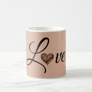Glam Leopard Heart Love Design Coffee Mug