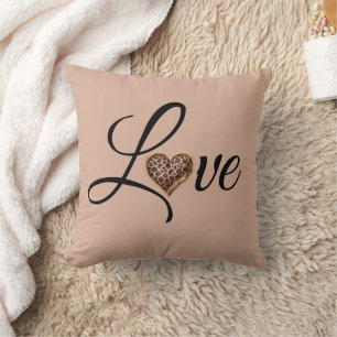 Glam Leopard Heart Love Design Cushion