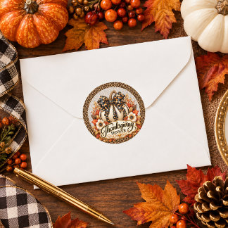 Glam Leopard Pumpkin Thanksgiving Dinner Classic Round Sticker
