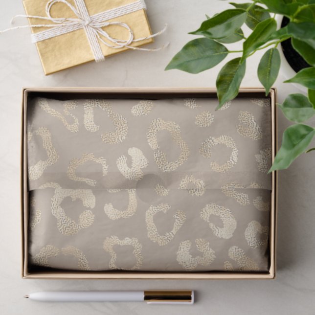 Glam Leopard Spot Pattern Safari Gold ID111154 Tissue Paper (Gift)