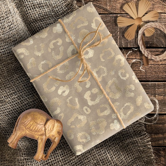 Glam Leopard Spot Pattern Safari Gold ID111154 Wrapping Paper (Creator Uploaded)