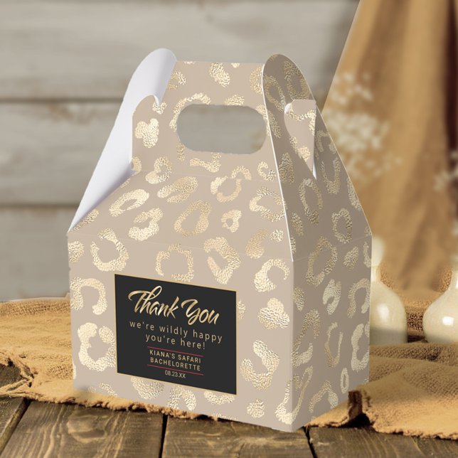 Glam Leopard Spot Pattern Safari Gold ID1154 Favour Box (Creator Uploaded)