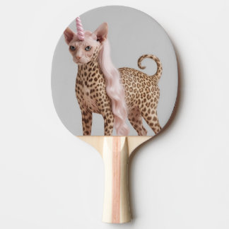 Glam Leopard Unicorn Cat in Pink Fur Heels         Ping Pong Paddle