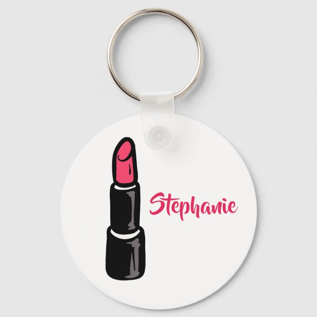Glam Lipstick Personalised Name Keychain (Front)