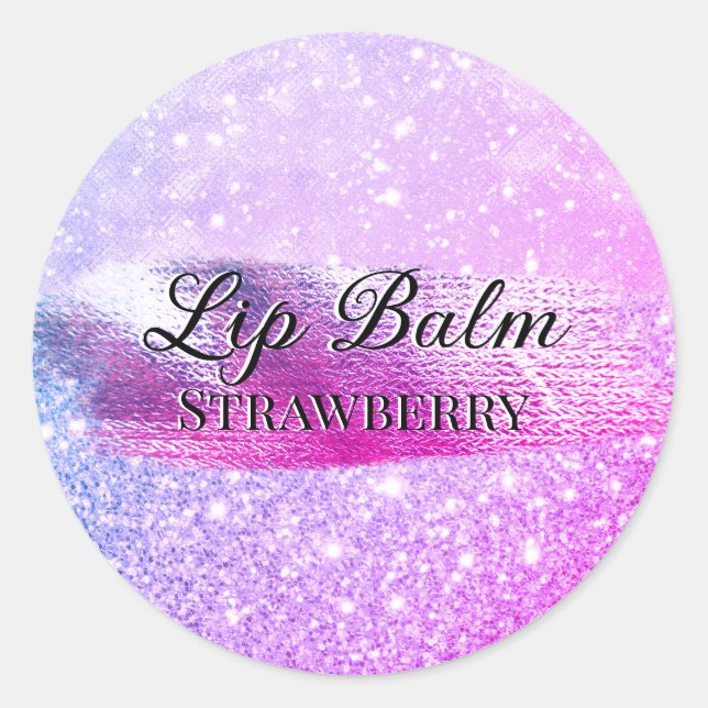 Glam Luxury Purple Custom Beauty Product Label (Front)