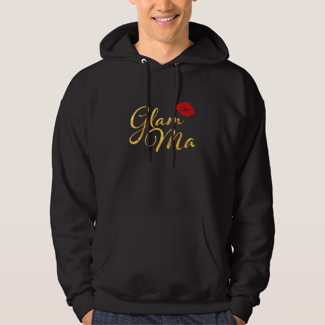 Glam Ma Glamourous Granny Nana Grandmothers Red Li Hoodie (Front)