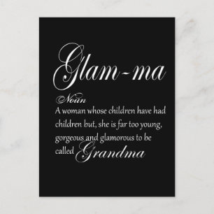 GLAM MA grandma definition Postcard