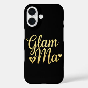 Glam Ma Heart Gold Mum Grandma Mother's Day iPhone 16 Case