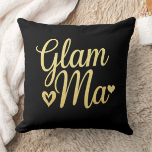 Glam Ma Heart Gold Mum Grandma Mother's Day Cushion