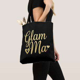 Glam Ma Heart Gold Mum Grandma Mother's Day Tote Bag