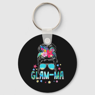 Glam-ma Hello Summer Beach Lover Messy Bun Summert Key Ring
