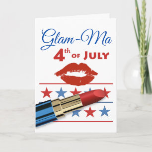 Glam Ma Mum Fourth of July Red Lipstick Card