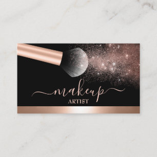Glam Makeup Artist Salon Rose Gold Business Card