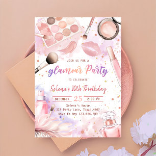 Glam Makeup Birthday Party Spa Party Invitation