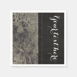 Glam Marble Granite Shimmer Elegant Designer Party Napkin