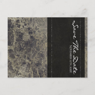 Glam Marble Granite Shimmer Elegant Save the Date Announcement Postcard