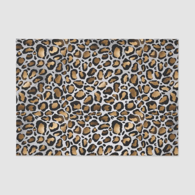 Glam Metallic Large Leopard Print Tissue Paper (Front)