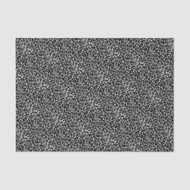 Glam Metallic Silver Small Leopard Print Tissue Paper (Front)