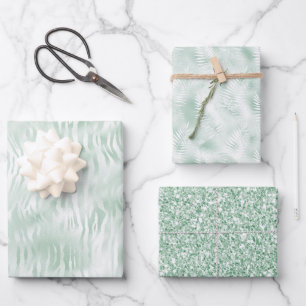 Glam Mint Zebra Print   Wrapping Paper Sheet