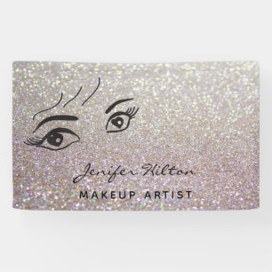Glam modern chic glittery eyelashes & eyebrow banner