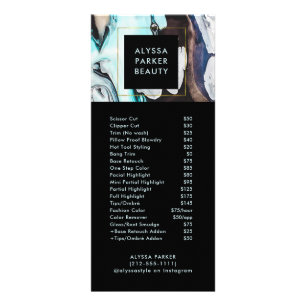 Glam Modern Ink Swirls   Salon Price List Menu