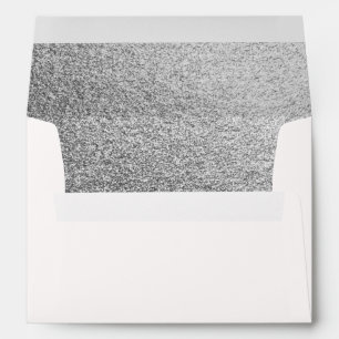 Glam Modern Silver Grey Glitter Sparkle Glam Chic Envelope