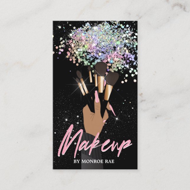 Glam MUA Beautician Beauty Salon Makeup Artist Business Card (Front)