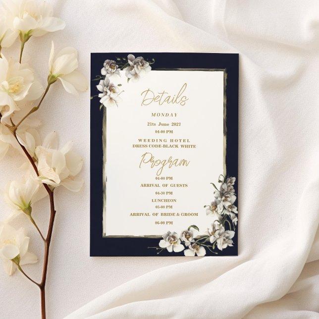 Glam navy blue gold white orchid Details Program (Glam navy blue gold white orchid Details Program)