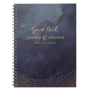 Glam night faux gold glitter wedding guest book