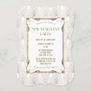 Glam Old Hollywood Great Gatsby New Year Party Invitation
