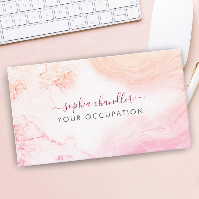 Glam Pale Coloured Marble, Classy Business Card (Creator Uploaded)