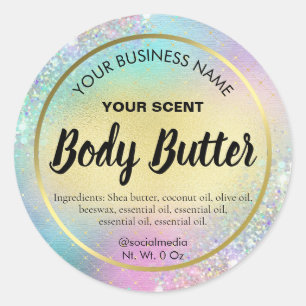 Glam Pastel Cotton Candy Body Butter Labels
