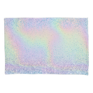 Glam Pastel Rainbow Glitter Sparkle Accent Pillowcase