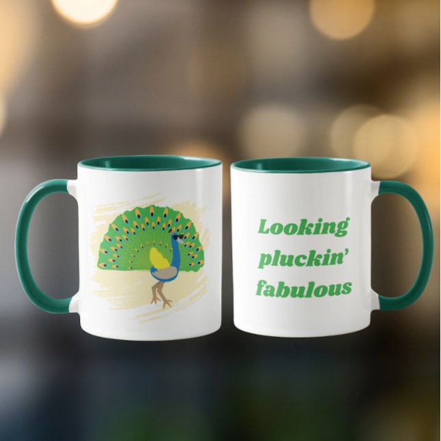 Glam Peacock Pun Design Mug (Creator Uploaded)