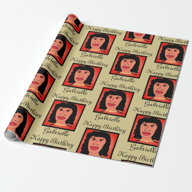 Glam Pearls Avatar Birthday Wrapping Paper (Unrolled)