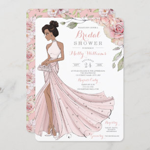 Glam Personalised Bride Bridal Shower Invitation