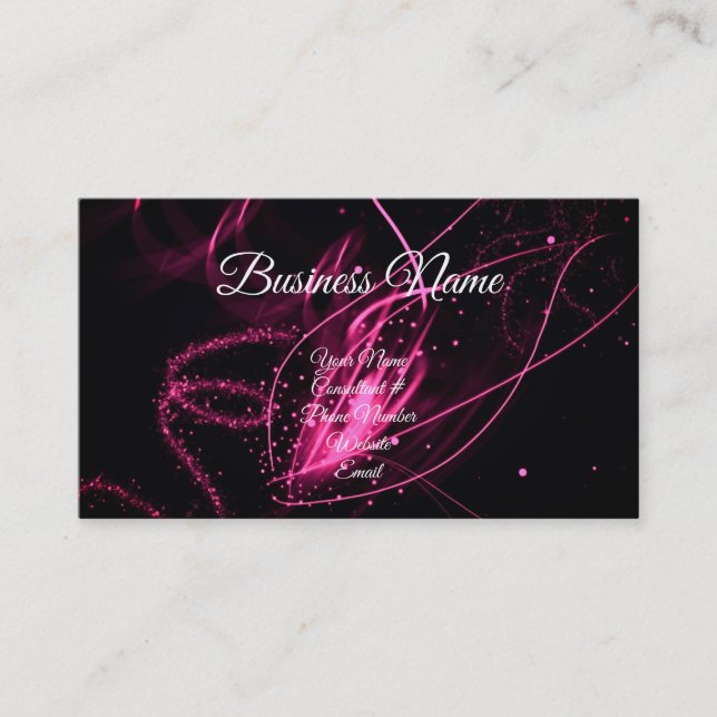 Glam Pink & Black Calligraphy Consultant Modern Business Card (Front)