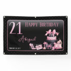 Glam Pink Black Fashion 21st Birthday Party