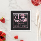 Glam Pink Black Fashion 21st Birthday Party