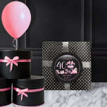 Glam Pink Black Fashion 40th Birthday Party Classic Round Sticker<br><div class="desc">Glamourous French couture-inspired,  pink and black "40" 40th birthday design featuring a hat box cake,  pink stilettos and a makeup bag among various unopened birthday presents and luscious cupcakes.  Perfect for celebrating birthday occasions.  Age is created in an uneditable faux pink glitter font.</div>
