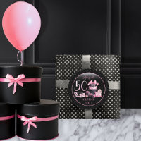 Glam Pink Black Fashion 50th Birthday Party