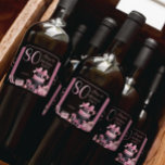 Glam Pink Black Fashion 80th Birthday Party Sparkling Wine Label<br><div class="desc">Glamourous French couture-inspired,  pink and black "80" 80th birthday design featuring a hat box cake,  pink stilettos and a makeup bag among various unopened birthday presents and luscious cupcakes.  Perfect for celebrating birthday occasions.  Age is created in an uneditable faux pink glitter font</div>