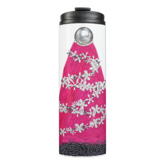 Glam Pink Christmas tree Thermal Tumbler